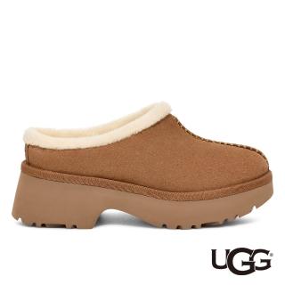 【UGG】女鞋/穆勒鞋/低筒靴/真皮厚底靴/New Heights Cozy Clog(栗子棕-UG1162510CHE)