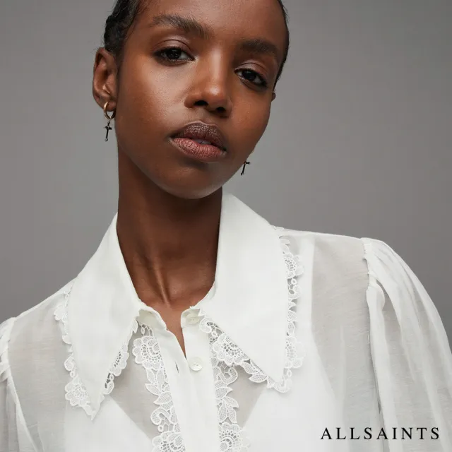 【ALLSAINTS】CELIA 真絲混紡蕾絲長袖襯衫 WH007Z(常規版型)