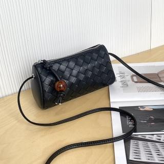 【巴黎精品】現貨+預購 側揹包真皮手提包(編織壓紋牛皮手機包女包包5色a1gn47)