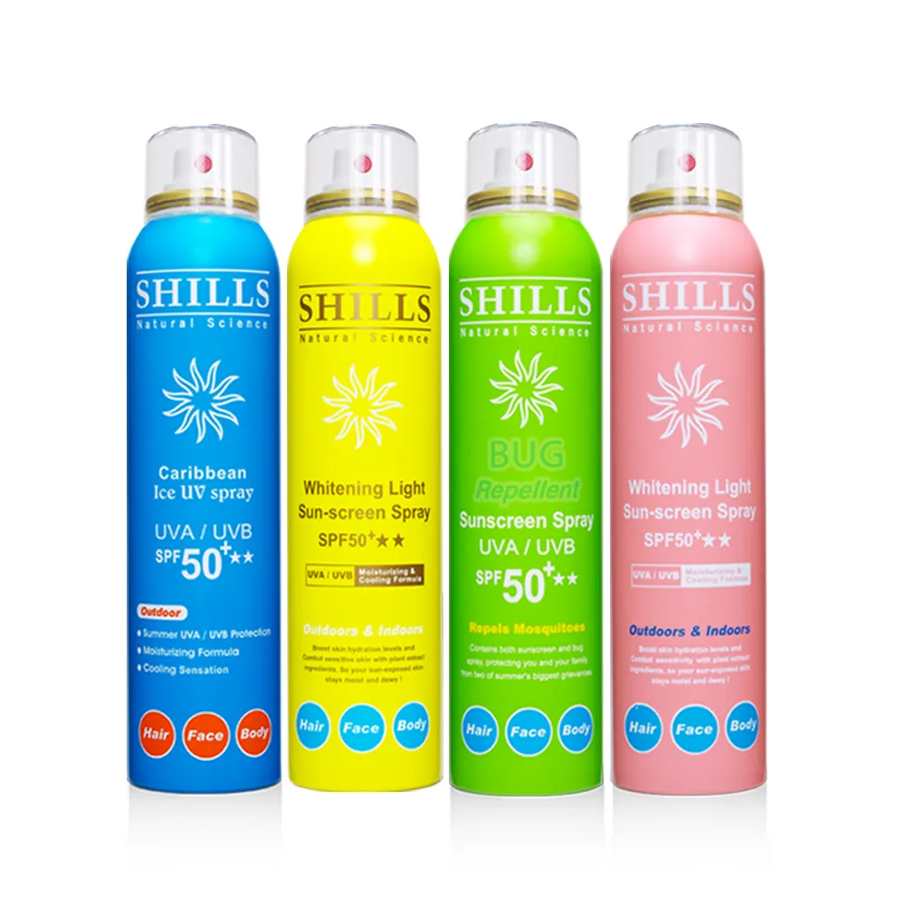 【SHILLS 舒兒絲】很耐曬防曬冰鎮噴霧4入組SPF50+★★★★★(防曬噴霧/小明星大跟班推薦)