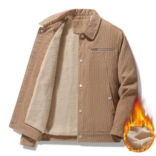 【巴黎精品】現貨+預購 工裝外套休閒夾克(燈芯絨保暖百搭純色男夾克4色a1fa70)