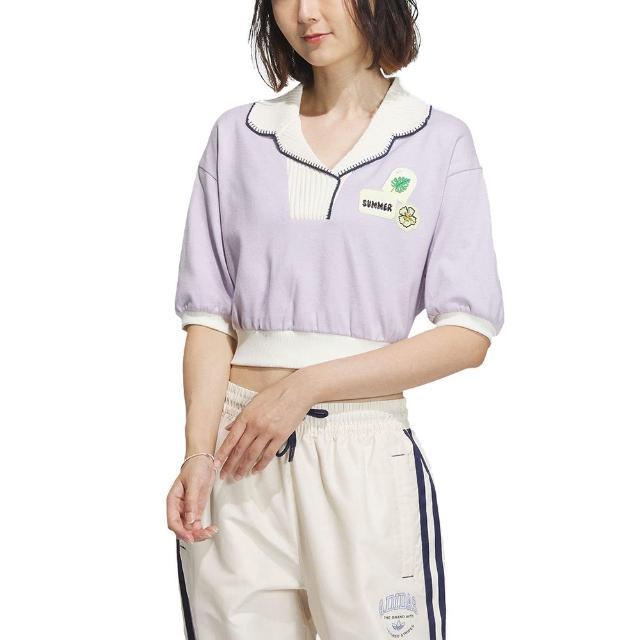 【adidas 愛迪達】短袖上衣 短版 SMR GFX POLO SS 女 - IW6301