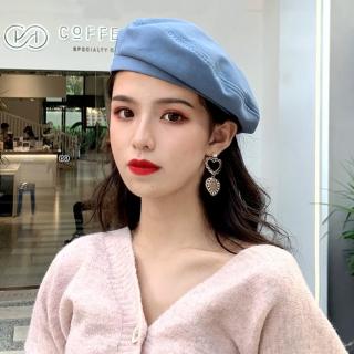 【Acorn 橡果】日系雅痞貝蕾帽棒球帽遮陽帽畫家帽八角帽(藍色)