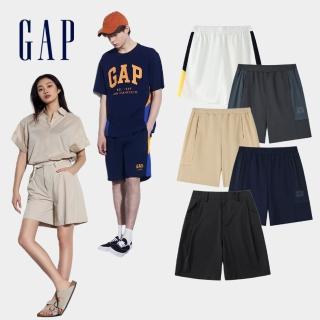 【GAP】男女裝 Logo純棉鬆緊短褲-多款任選(461271&464974&547331)