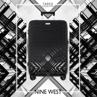 【NINE WEST 官方直營】TADEO經典橫條 24吋前開式防爆耐摔可擴充旅行行李箱 NW31269(黑色)