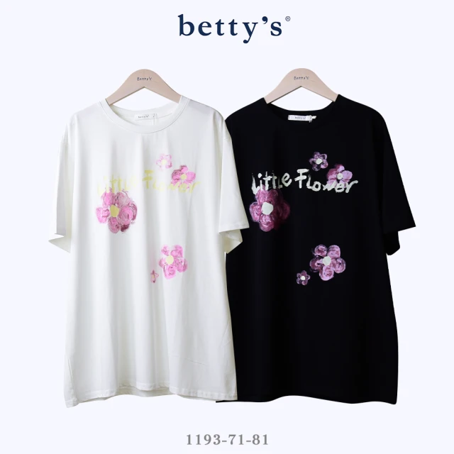 betty’s 貝蒂思betty’s 貝蒂思 噴槍花朵字母印花寬版T-shirt(共二色)