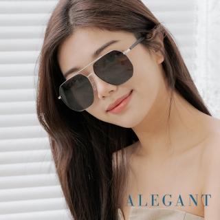 【ALEGANT】經典時尚浪潮灰飛官寶麗來偏光墨鏡/UV400太陽眼鏡(光影的城市旅行)