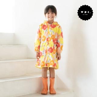 【w.p.c】空氣感兒童雨衣/超輕量防水風衣 附收納袋(克拉拉花朵L)