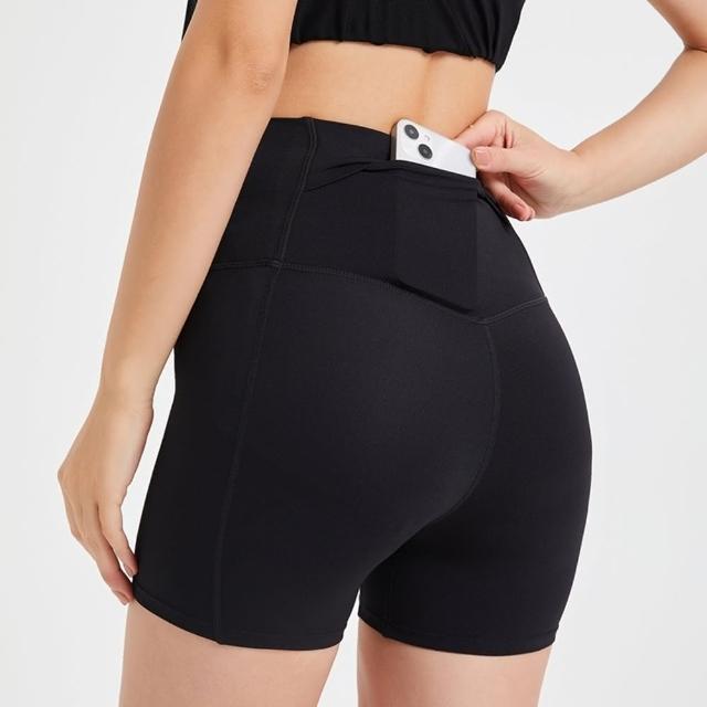 【巴黎精品】現貨+預購 瑜珈褲運動短褲(後口袋高腰提臀雲感女褲子7色a1fg14)