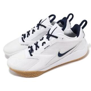 【NIKE 耐吉】排球鞋 Air Zoom HyperAce 3 男鞋 女鞋 白 海軍藍 室內運動 羽排鞋 運動鞋(FQ7074-107)