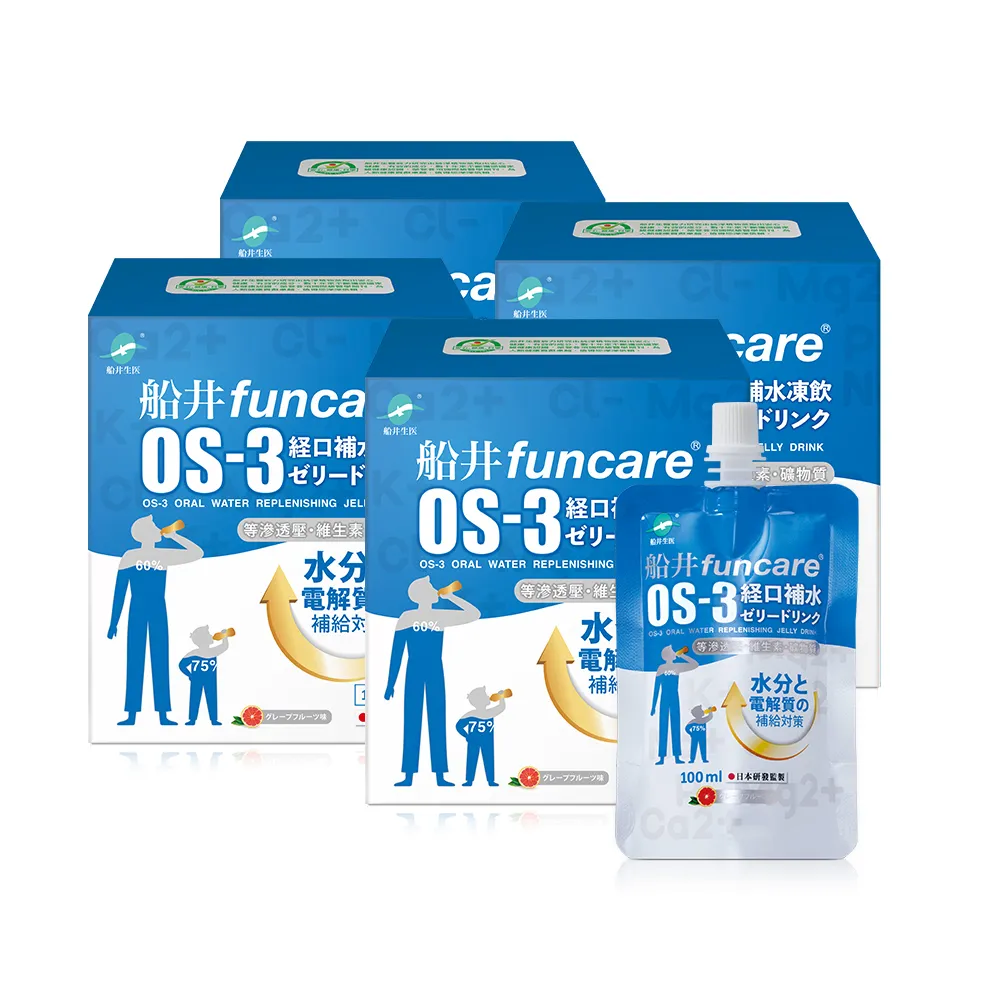 【funcare 船井生醫】OS-3經口補水凍飲4盒_共24包(補充電解質)