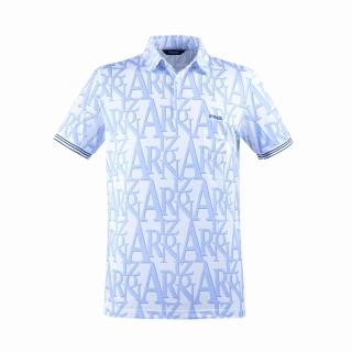 【PING】男款字母印花吸濕排汗涼感短袖上衣-水藍(GOLF/高爾夫球衫/PA24125-53)