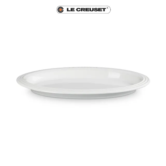 【Le Creuset】瓷器輕虹霓彩系列橢圓盤25cm(雪花白)