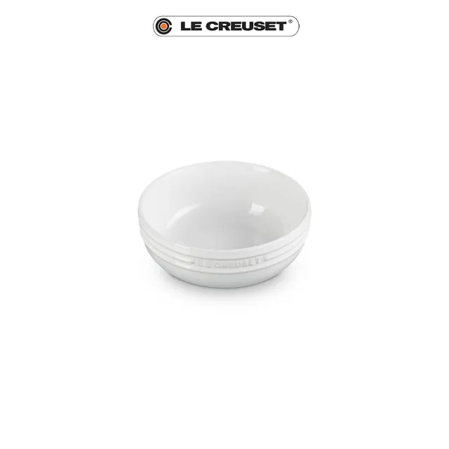 【Le Creuset】瓷器輕虹霓彩系列深圓盤13cm(雪花白)