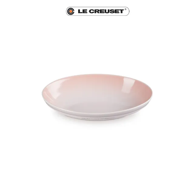 【Le Creuset】瓷器輕虹霓彩系列橢圓深盤23cm(貝殼粉)