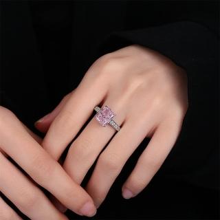 【KT DADA】包包 方形戒指 粉鑽戒指 女生生日禮物 戒指 純銀戒指 鑽戒 寶石戒指 鑽石戒指 復古戒指