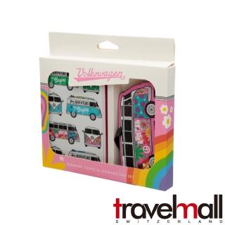 【Travelmall】復古經典 Volkswagen 福斯T1汽車護照套&行李吊牌(繽紛夏日)