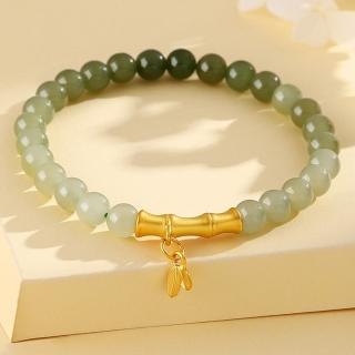 【KT DADA】包包 手串 純銀手環 和闐玉手串 女生飾品 平安手環 和田玉手鏈 竹節手串 玉手環 金手環