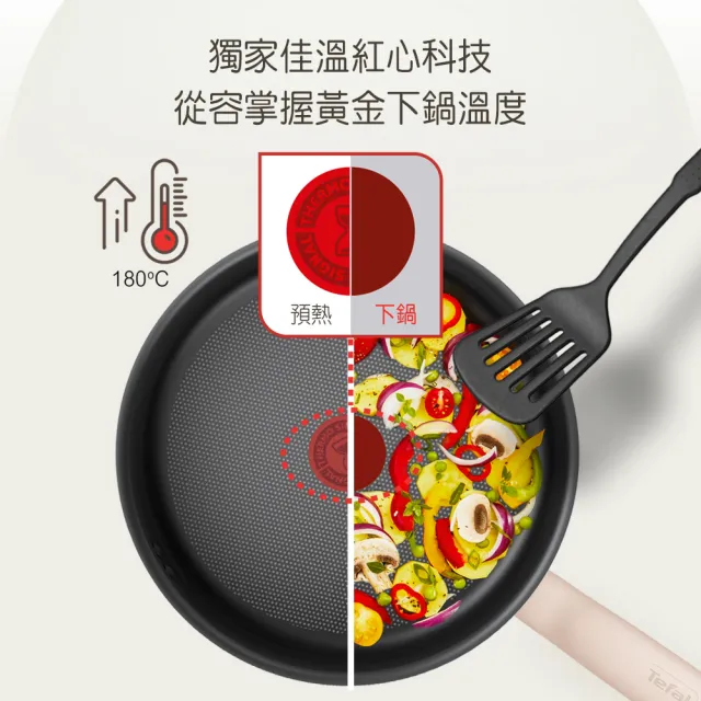 【Tefal 特福】抹茶時光系列18CM不沾鍋單柄湯鍋-加蓋(IH爐可用鍋)