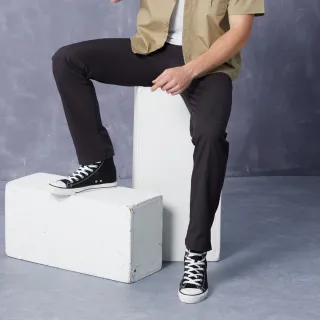 【JEEP】男裝 COOL MAX休閒透氣長褲(黑色)