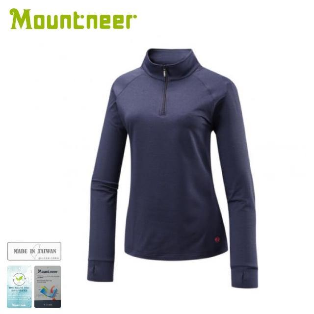 【Mountneer 山林】女 環保紗保暖上衣《丈青》42P22/保暖長袖/保暖中層/登山(悠遊山水+)