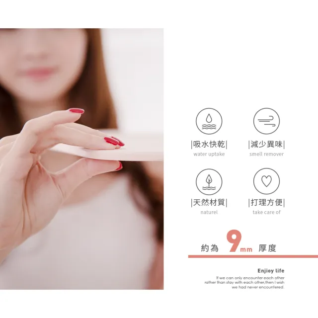 【收納王妃】台灣製造 原創系列 硬式珪藻土地墊 吸水 速乾 腳踏墊 浴室地墊 2入組(約 60x39x0.9cm)