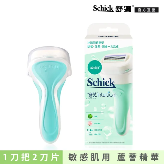 【Schick 舒適牌】舒芙仕女除毛刀 1刀把2刀片(敏感肌用)