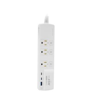 【BOSS】45W 4開3插3P高溫斷電雙快充延長線-1.8米 C-83P45ANC