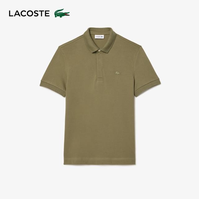 【LACOSTE】男裝-經典巴黎商務短袖Polo衫(綠色)