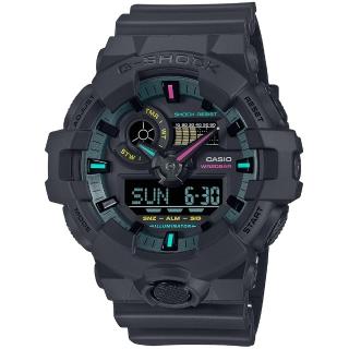 【CASIO 卡西歐】G-SHOCK 虛擬世界潮流雙顯手錶-(GA-700MF-1A)