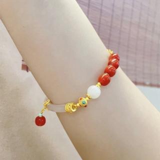 【MoonDy】包包 手鐲 手環 手鏈女 純銀手環 瑪瑙手鐲 玉髓手鐲 紅瑪瑙手鐲 避邪手鍊 串珠手環 新中式