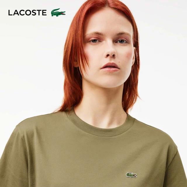 LACOSTE 女裝-美麗諾羊毛針織圓領長袖毛衣(花紗灰)好