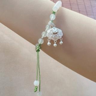 【MoonDy】包包 手鍊 純銀手鍊 手鐲 平安鎖手鍊 玉手鍊 玉髓手鐲 招財手鍊 平安手鍊 鈴鐺手鐲 編織手