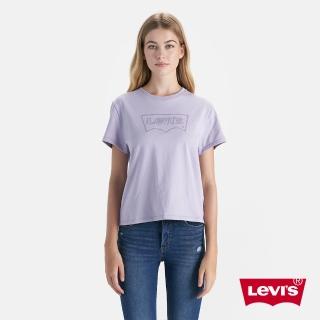 【LEVIS 官方旗艦】女款 舒適短T 胸前LOGO 上衣 熱賣單品 0019G-0001