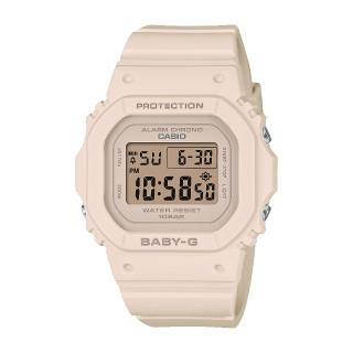 【CASIO 卡西歐】BABY-G典雅粉色方形電子錶(BGD-565U-4)