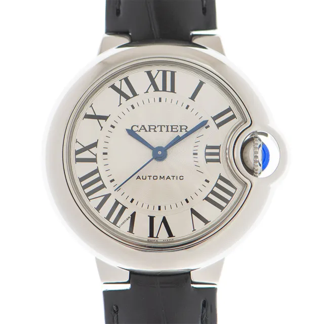 【Cartier 卡地亞】Ballon Bleu 經典羅馬時標機械皮帶腕錶x33mm(WSBB0030)