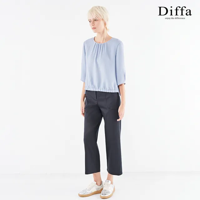 【Diffa】美型貼袋設計直筒長褲-女