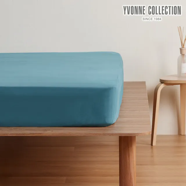 【YVONNE 以旺傢飾】100%美國棉素面床包-暮光綠(單人 純棉 台灣製)