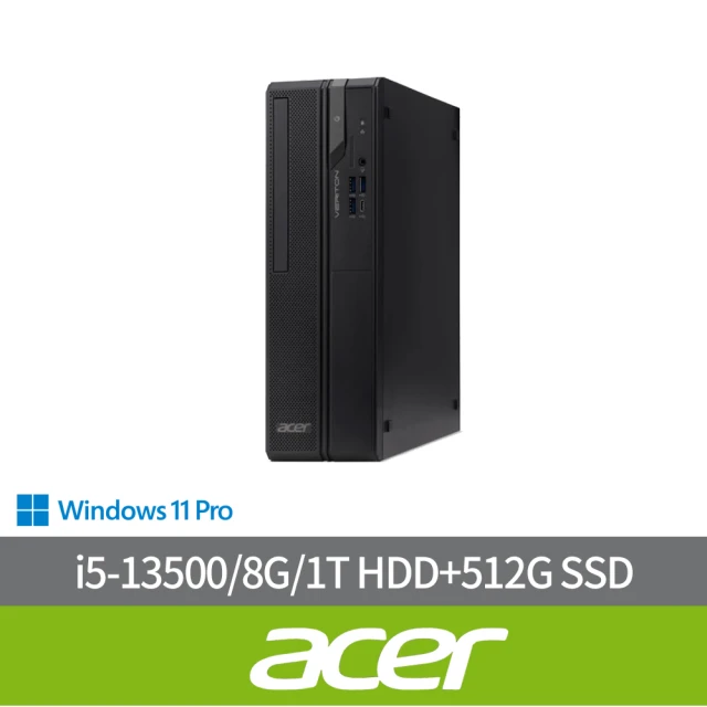 ACER 宏碁Acer 宏碁 i5十四核商用電腦(Veriton VX2715G/i5-13500/8G/1T HDD+512G SSD/W11P)