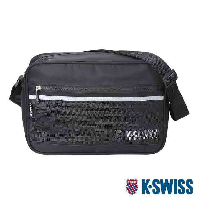 【K-SWISS】運動斜背包 大 Shoulder Bag Large-黑(BG311-008)
