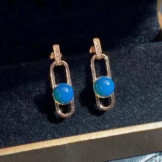 【勝弘珠寶】多明尼加藍珀時尚耳環
