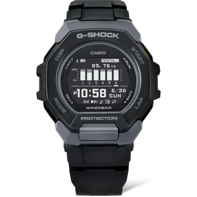 【CASIO 卡西歐】G-SHOCK 自然色調  跑步訓練 時尚黑 舒適運動手錶(GBD-300-1)