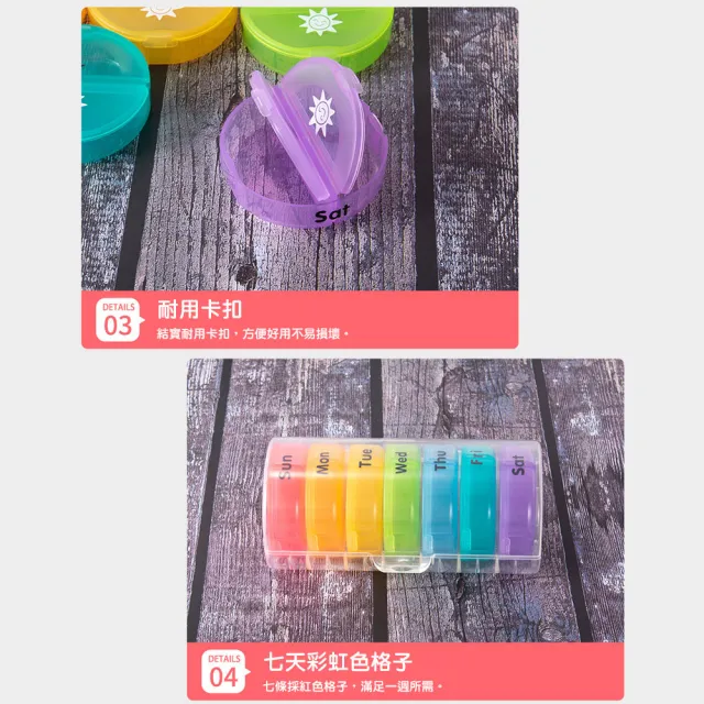 【QIDINA】4入-大容量14格7日藥物保健品藥品分裝藥盒-A(隨身藥盒 保健食品 密封藥盒 大藥盒 小藥盒)