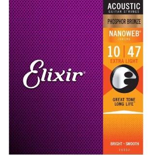 【ELIXIR】Nanoweb 磷青銅 薄包覆 10-47 民謠吉他弦(公司貨保證)