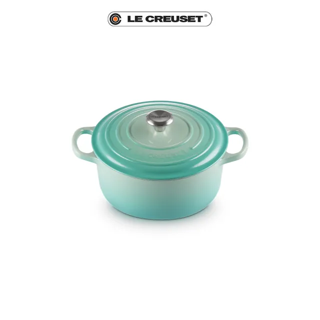 【Le Creuset】典藏琺瑯鑄鐵鍋圓鍋 20cm(薄荷綠-鋼頭)