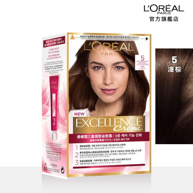 【LOREAL Paris 巴黎萊雅】優媚霜三重護髮染髮霜(2入組)