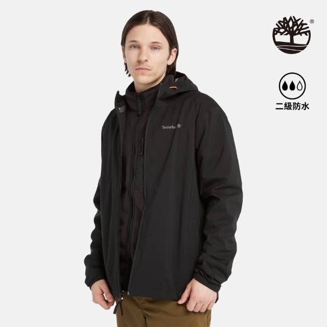 【Timberland 官方旗艦】男款黑色防潑水外套(A2GUS001)