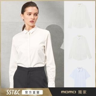 【SST&C ★MOMO獨賣★】女士 基本款素色長袖襯衫/修身款短袖襯衫-多款任選(OUT)