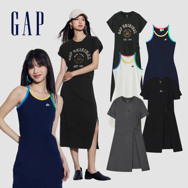 【GAP】女裝 Logo圓領/防曬吊帶洋裝-多色可選(465043&512502&512543)