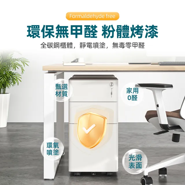 【慢慢家居】預計9/18前出貨 大款-免安裝活動抽屜櫃-三抽同時上鎖(文件櫃 公文櫃 活動櫃 邊櫃)